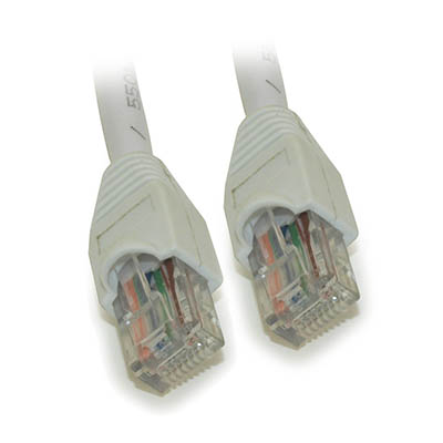 6ft Cat6 Ethernet RJ45 Patch Cable, Stranded, Snagless Booted, WHITE