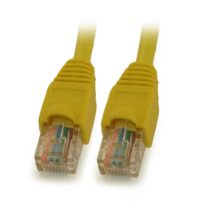 50ft Cat5E Ethernet RJ45 Patch Cable, Stranded, Snagless Booted, YELLOW
