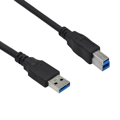 3ft USB 3.2 Gen 1 SUPERSPEED 5Gbps Type A Male to B Male Cable, Black