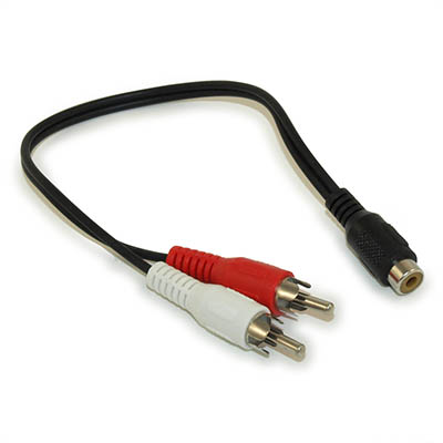 Audio Cables Digital Coaxial 6inch RCA Female to 2-RCA Male Splitter Adapter