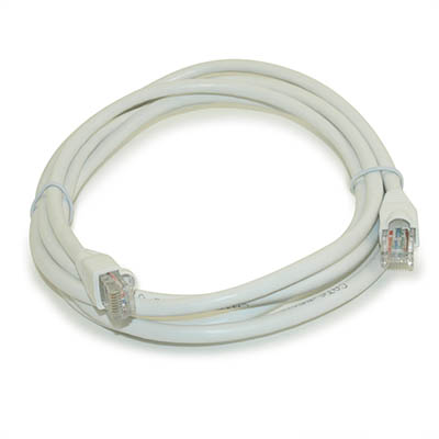 7ft Cat6 Ethernet RJ45 Patch Cable, Stranded, Snagless Booted, WHITE