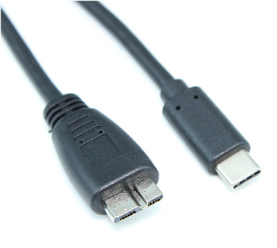 6inch USB 3.2 Gen 1 Type-C Male to Micro-B 10Pin Male Cable 5Gbps, Black