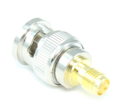 BNC Male to SMA Antenna Female Adapter, Gold Plated (Connectors)