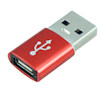 USB 3.2 Gen 1 Type-C Female to USB Type A Male Aluminum Shell Adapter, Red