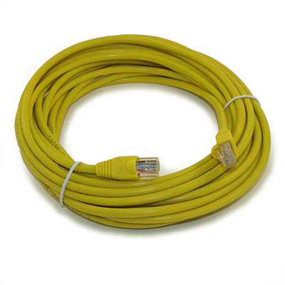 25ft Cat5E Ethernet RJ45 Patch Cable, Stranded, Snagless Booted, YELLOW