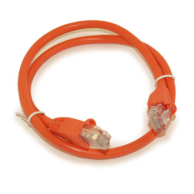 2ft Cat5E Ethernet RJ45 Patch Cable, Stranded, Snagless Booted, ORANGE