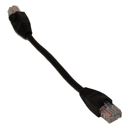 6inch Cat5E Ethernet RJ45 Patch Cable, Stranded, Snagless Booted, BLACK