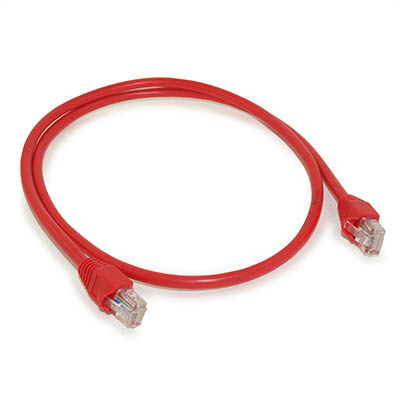 3ft Cat5E Ethernet RJ45 Patch Cable, Stranded, Snagless Booted, RED