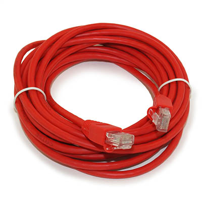 14ft Cat5E Ethernet RJ45 Patch Cable, Stranded, Snagless Booted, RED