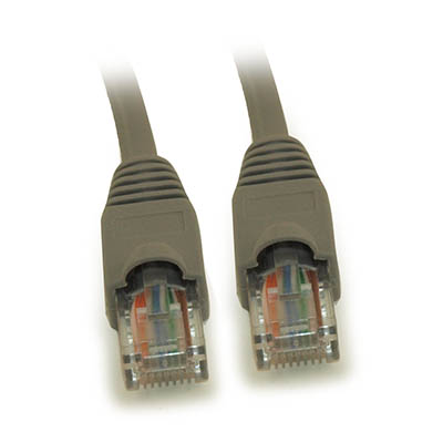 15ft Cat5E Ethernet RJ45 Patch Cable, Stranded, Snagless Booted, GRAY