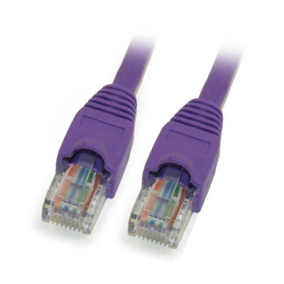 15ft Cat5E Ethernet RJ45 Patch Cable, Stranded, Snagless Booted, PURPLE