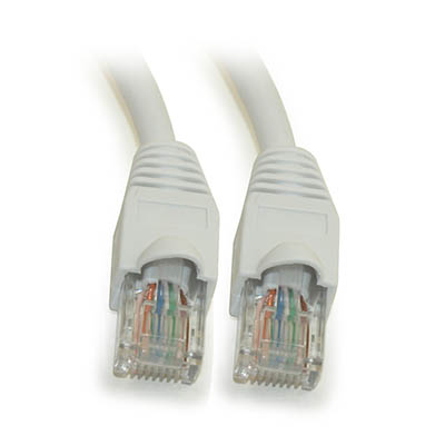 30ft Cat5E Ethernet RJ45 Patch Cable, Stranded, Snagless Booted, WHITE