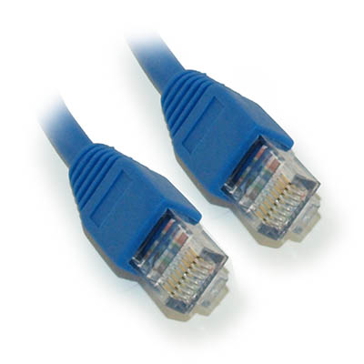 60ft Cat5E Ethernet RJ45 Patch Cable, Stranded, Snagless Booted, BLUE