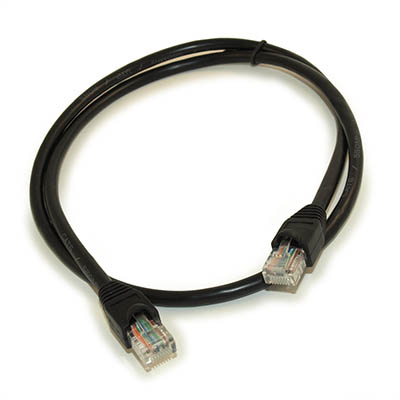 3ft Cat6 Ethernet RJ45 Patch Cable, Stranded, Snagless Booted,BLACK