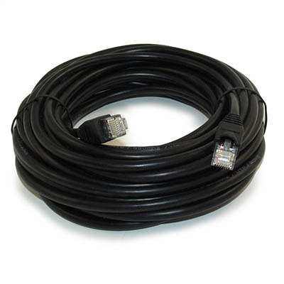 35ft Cat6 Ethernet RJ45 Patch Cable, Stranded, Snagless Booted, BLACK