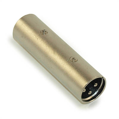 XLR Male/Male Barrel Coupler Adapter (Gender Changer), Nickel Plated