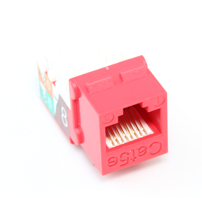 Keystone Jack Insert/Punch-down - Cat 5E RJ45 Networking, Red