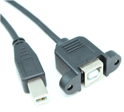 6inch USB 2.0 EXTENSION Type B Male to B Female PANEL MOUNT Cable