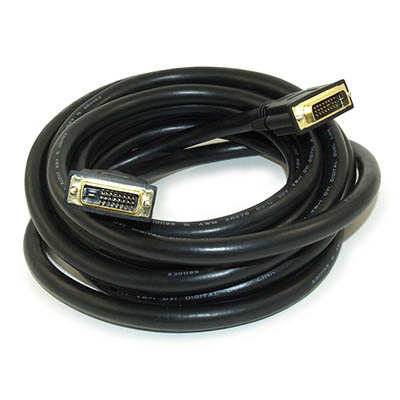 15ft DVI-D Dual Link DIGITAL (26 AWG) Male to Male Gold Plated Cable
