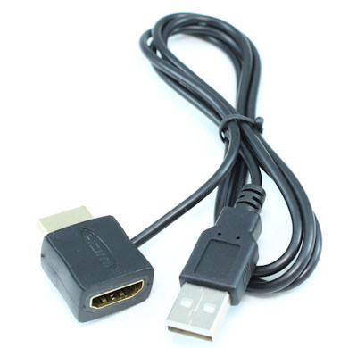 Cable Mart - Male to Female 5v Power Adapter Cable via USB, 1.5ft
