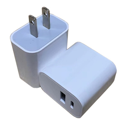 2 Port 110v/5v USB Dual Type-A/C PD/QC 8 Amp Charge Port, White