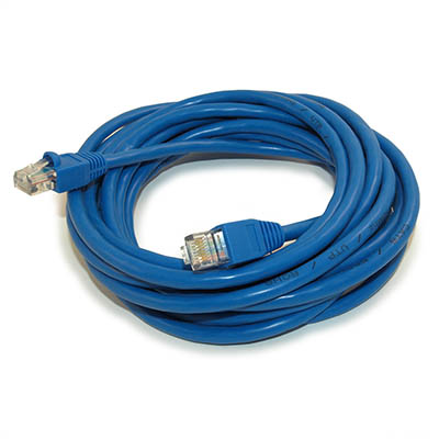 15ft Cat6 Ethernet RJ45 Patch Cable, Stranded, Snagless Booted, BLUE
