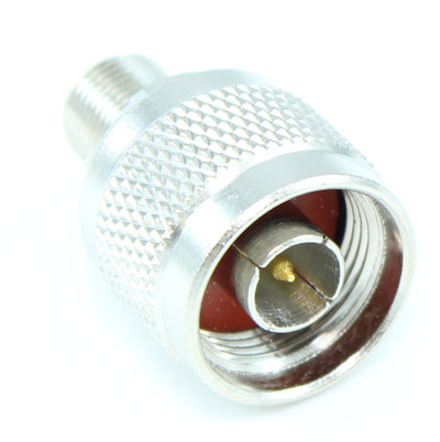 Coax F-Type Female to N-type Male Adapter, Threaded, Nickel Plated