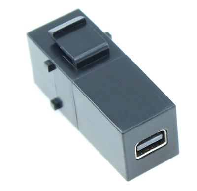 Keystone Jack Wallplate Insert/Coupler Type Mini DisplayPort F/F, Black