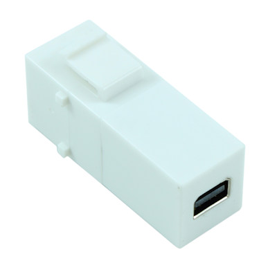 Keystone Jack Wallplate Insert/Coupler Type-Mini DisplayPort F/F, White
