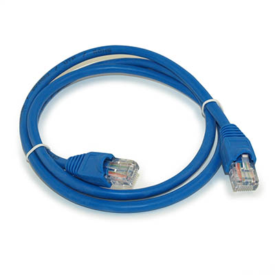 3ft Cat5E Ethernet RJ45 Patch Cable, Stranded, Snagless Booted, BLUE