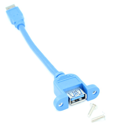 6inch USB 3.0 Type A Male to A Female PANEL MOUNT Cable