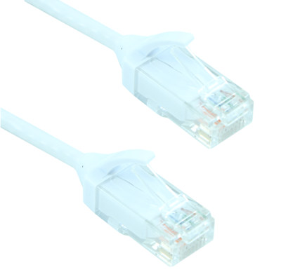 1ft Cat6 SLIM Ethernet RJ45 Patch Cable, Stranded, Snagless Booted, WHITE