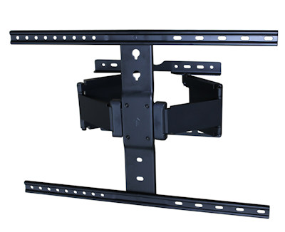 FULL MOTION SLIM 2-ARM Wall Mount Bracket 37-90'' TVs to 110 lbs, Black