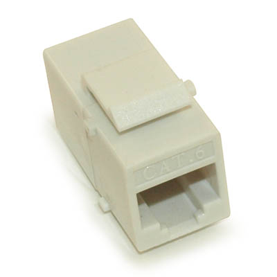 Keystone Jack Insert/Coupler Type Cat 6 RJ45 Networking, White