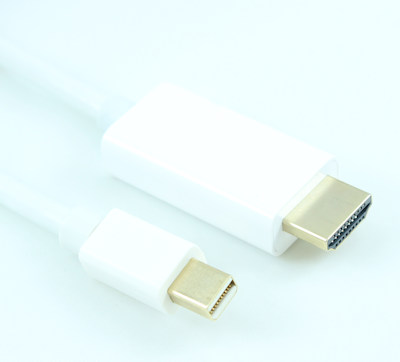 3ft Mini DisplayPort to HDMI Cable 32AWG Gold Plated, 4Kx2K@30Hz, White