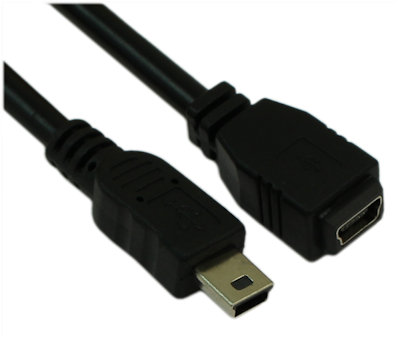 6ft USB 2.0 Certified 480Mbps Mini-B/5-Pin Male/Female EXTENSION Cable