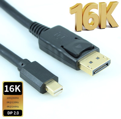 6ft Mini DisplayPort v2.0 (16K@60Hz/80Gbps) to DisplayPort Cables