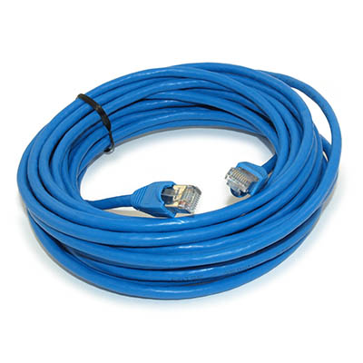 25ft Cat5E SHIELDED Ethernet RJ45 Patch Cable,Stranded,Snagless Booted,BLUE