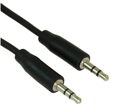 6inch 3.5mm SLIM Mini-Stereo TRS Male to Male Speaker/Audio Cable, Black