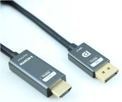 3ft DisplayPort v1.4 to HDMI v2.1 Cable 28AWG Gold Plated 8K@60Hz, Black