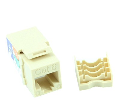 Keystone Jack Insert/Punch-down - Cat 6 RJ45 Networking, Ivory