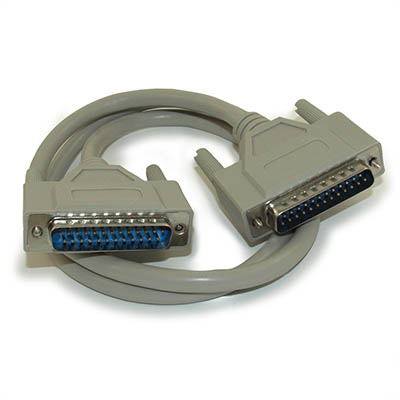 3ft Serial DB25/DB25 Straight-thru RS232 Male to Male Cable