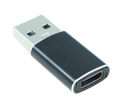 USB 3.2 Gen 1 Type-C Female to USB Type A Male PVC Shell Adapter, Black
