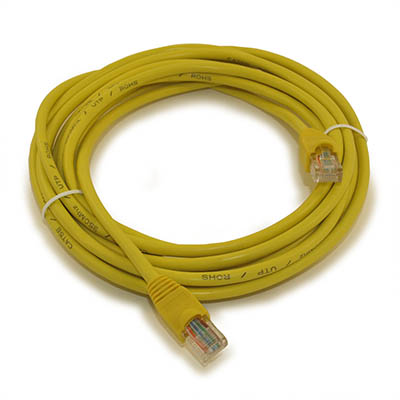 14ft Cat5E Ethernet RJ45 Patch Cable, Stranded, Snagless Booted, YELLOW