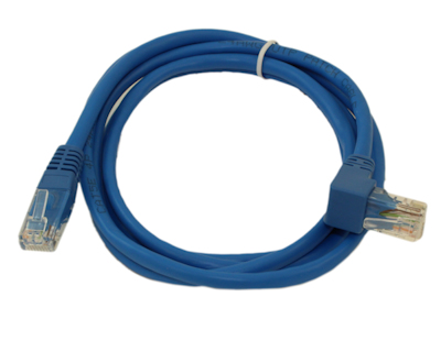 4ft Cat5E ANGLED Ethernet RJ45 Patch Cable, NON-BOOTED, BLUE