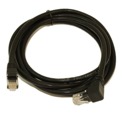 6ft Cat6 ANGLED-UP Ethernet RJ45 Patch Cable, NON-BOOTED, BLACK