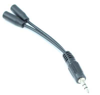 4IN 3.5mm Mini-Stereo (TRS) Male to 2 3.5mm MONO (TS) Adapter Y-Cable Female Splitter