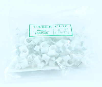 100 Pack Nail-in Cable Clip for Coax RG59 or RG6, White
