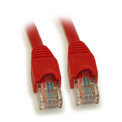 6inch Cat6 Ethernet RJ45 Patch Cable, Stranded, Snagless Booted, RED