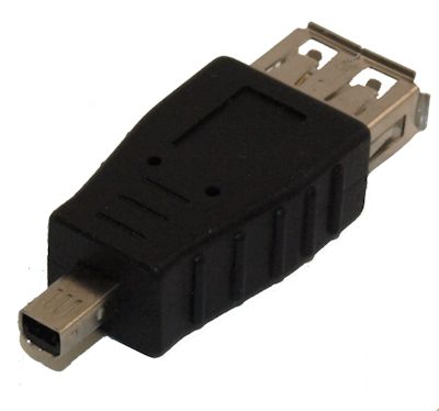 USB Type-A Female/Mini 4 pin Male Adapter